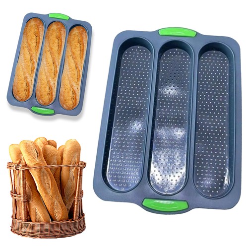 3slot baguette pan silicone - baguette,
